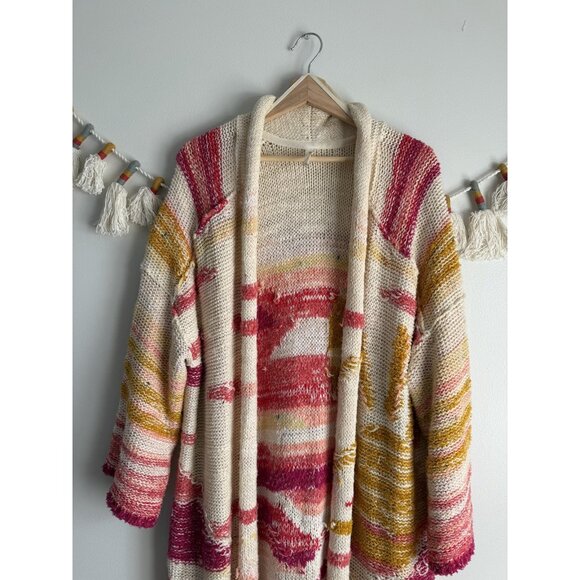 Anthropologie Daily Practice Bethany Sunrise Open Knit Chunky Cardigan Cozy M/L - Picture 4 of 11